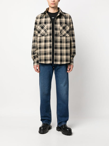 OFF-WHITE Checkered Design Flannel Shirt - Regular Fit