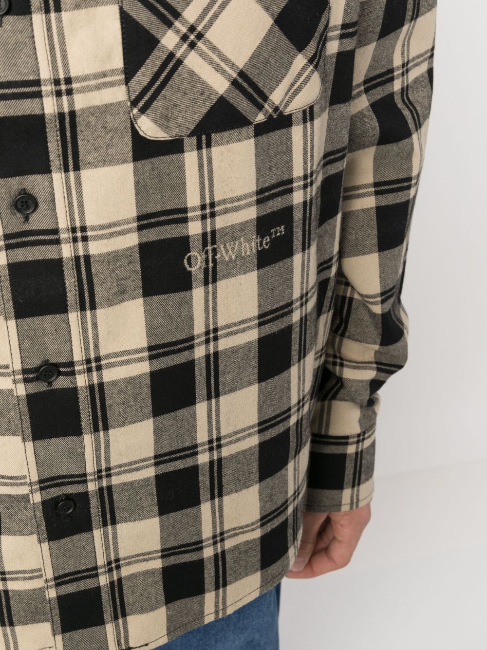 OFF-WHITE Checkered Design Flannel Shirt - Regular Fit