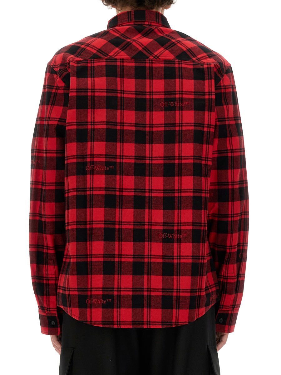 OFF-WHITE Oversized Check Print Shirt - Size L