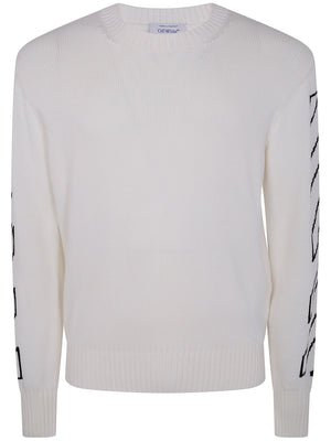 OFF-WHITE Diagonal Outline Knit Crewneck Sweater