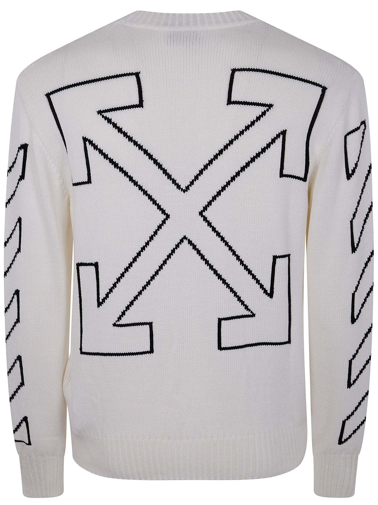 OFF-WHITE Diagonal Outline Knit Crewneck Sweater