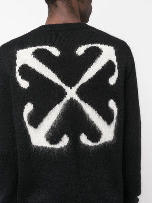 OFF-WHITE Wool Blend Arrow Intarsia Crew-Neck Sweater