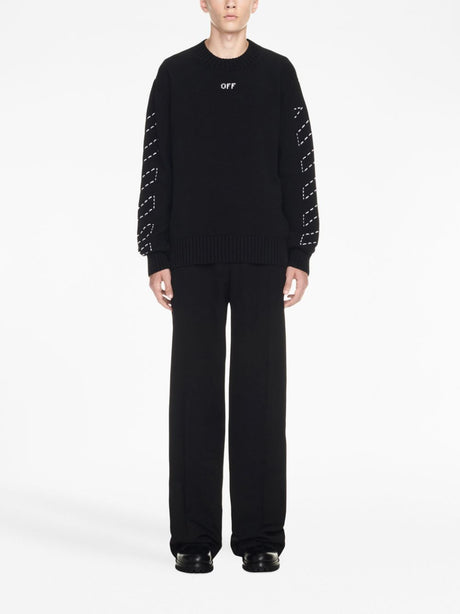 OFF-WHITE Classic Cotton Crew-Neck Sweater