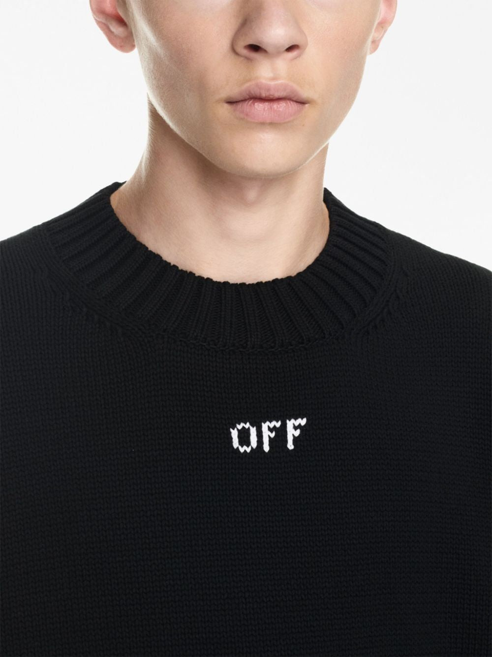 OFF-WHITE Classic Cotton Crew-Neck Sweater