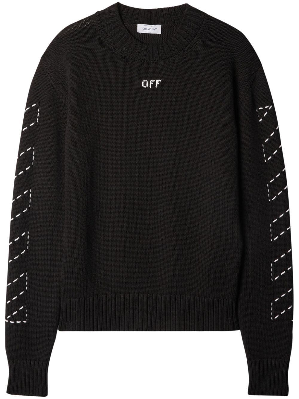 OFF-WHITE Classic Cotton Crew-Neck Sweater