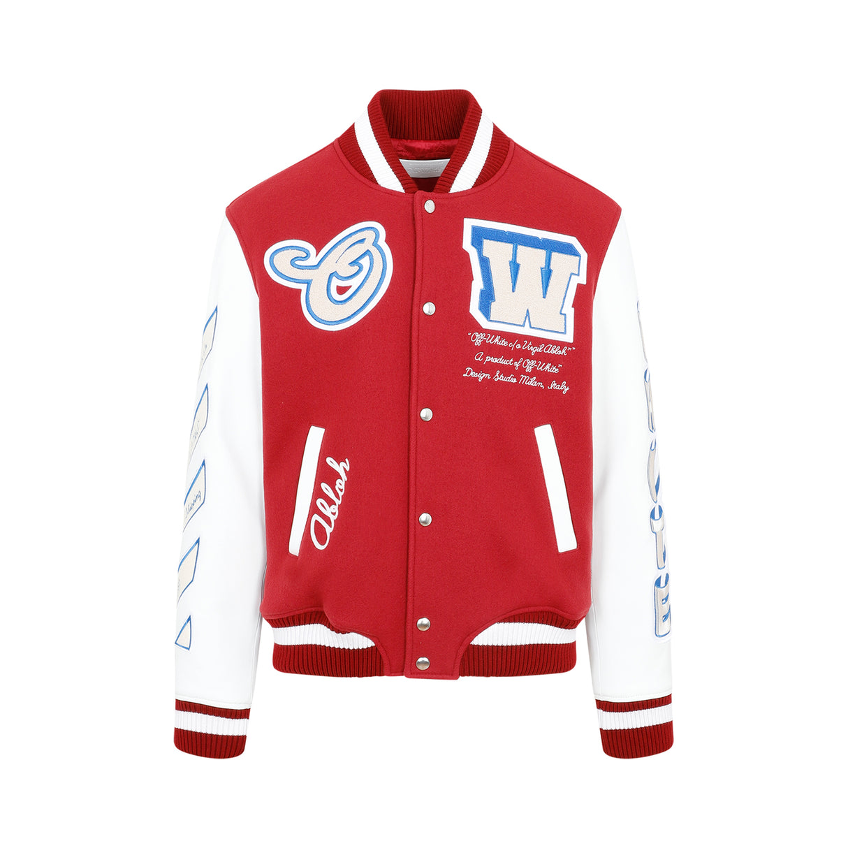 OFF-WHITE Varsity Wool-Blend Bomber Jacket for Men