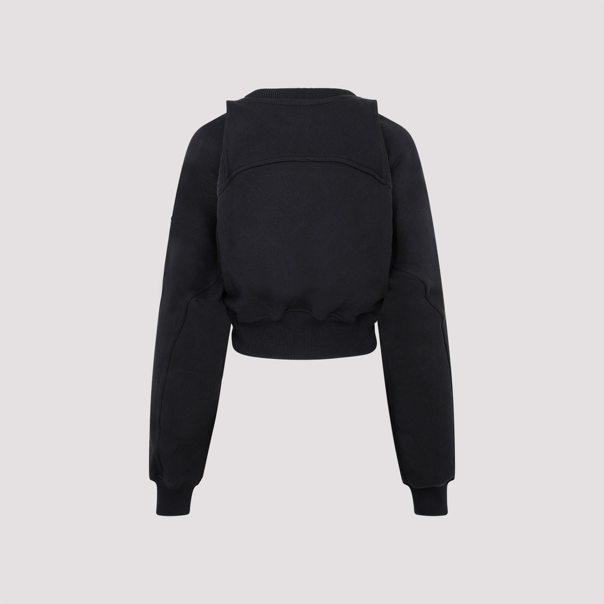 OFF-WHITE Cropped Logo Detail Cotton Sweatshirt