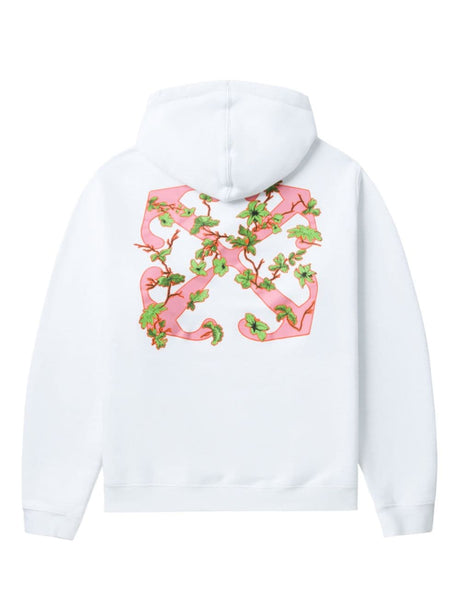 OFF-WHITE Floral Drawing Hoodie with Black Logo for Women (FW24)