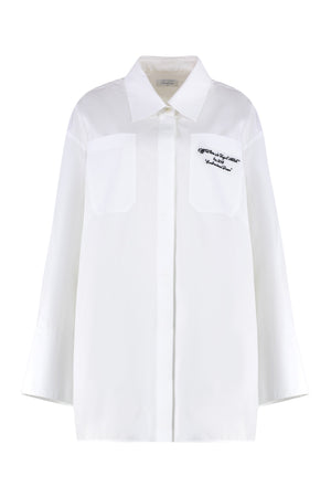 OFF-WHITE Cotton Shirtdress with Pockets for Women