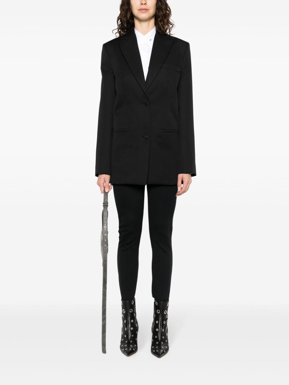 OFF-WHITE Wool Jacket with Embroidered Cuff Motif