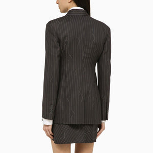 OFF-WHITE Single-Breasted Pinstripe Jacket in Wool Blend