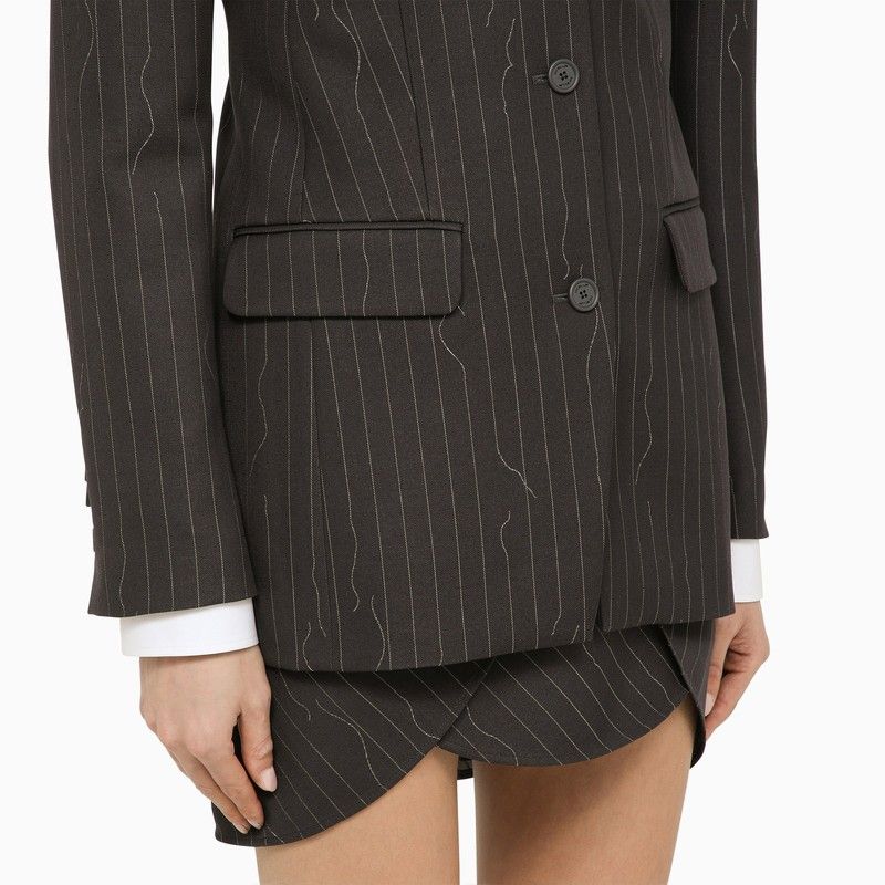 OFF-WHITE Single-Breasted Pinstripe Jacket in Wool Blend