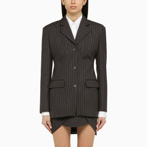 OFF-WHITE Single-Breasted Pinstripe Jacket in Wool Blend