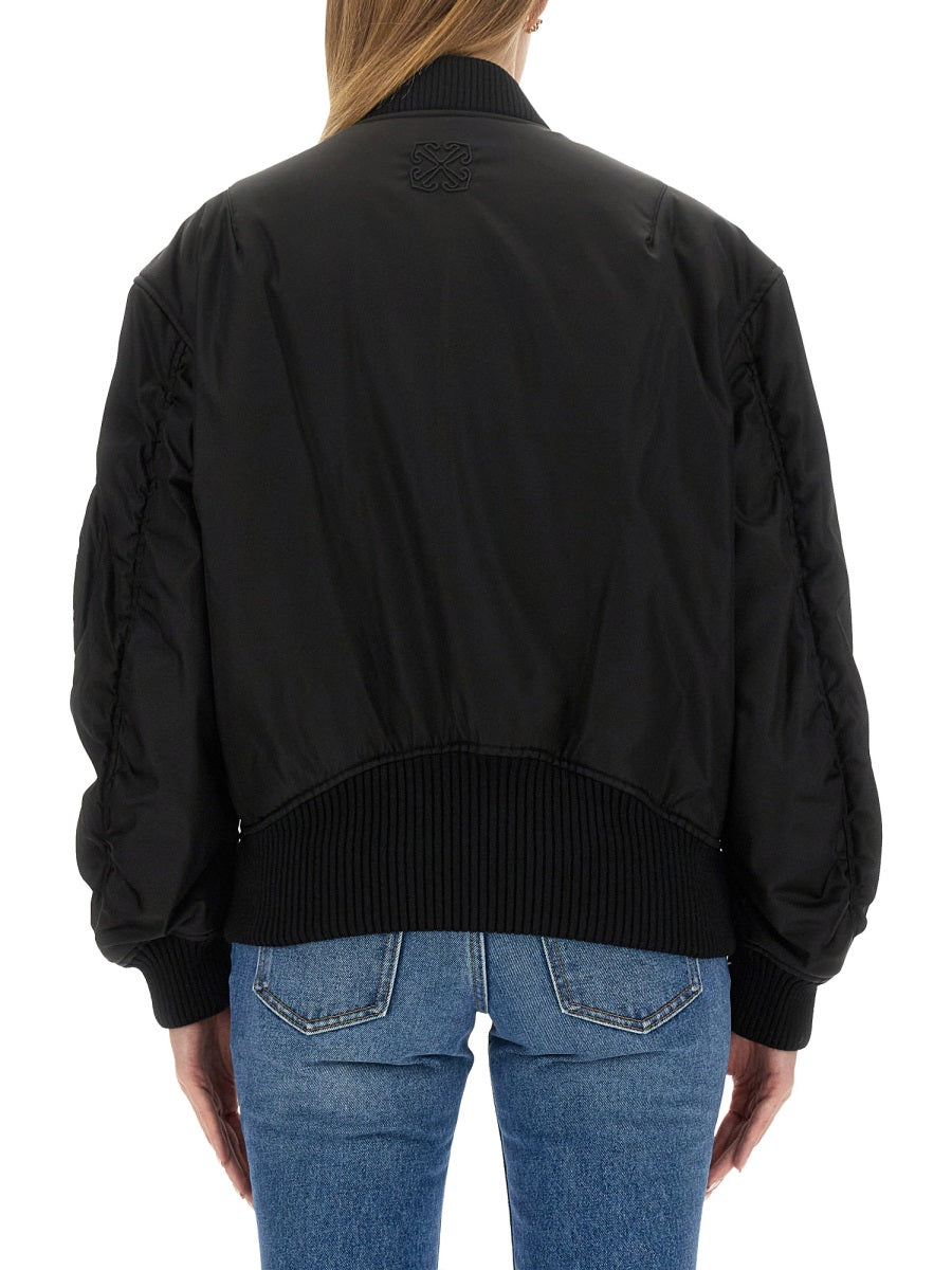 OFF-WHITE Oversized Nylon Bomber Jacket - Size 40