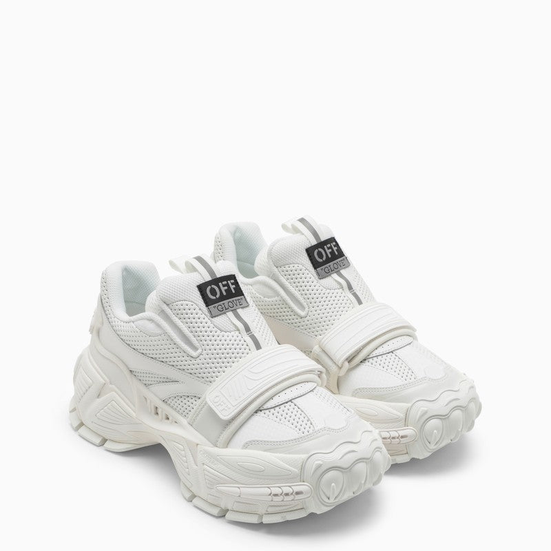 OFF-WHITE Women's Low Top Trainers in White Leather and Textile