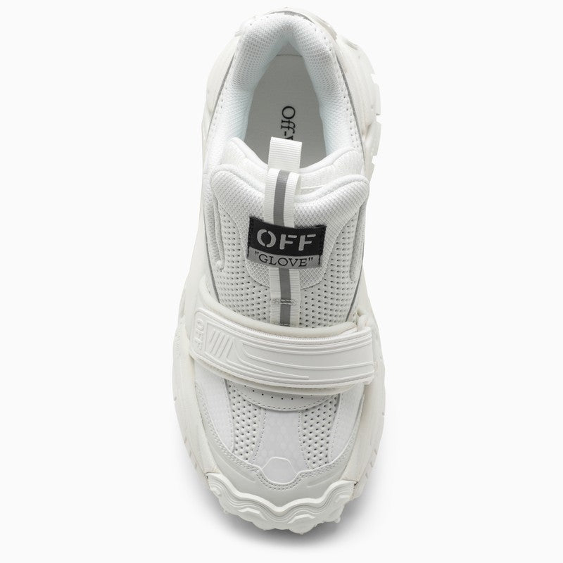 OFF-WHITE Women's Low Top Trainers in White Leather and Textile