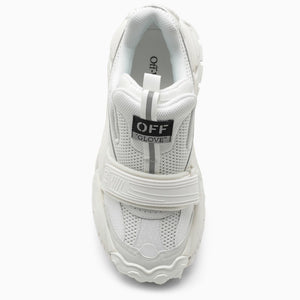 OFF-WHITE Women's Low Top Trainers in White Leather and Textile