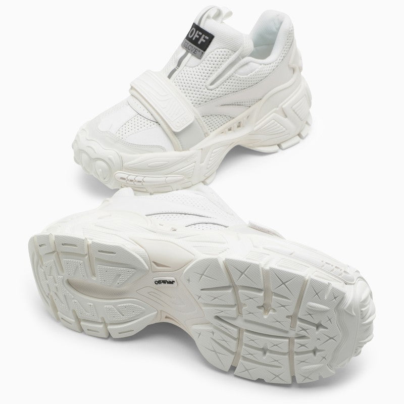 OFF-WHITE Women's Low Top Trainers in White Leather and Textile