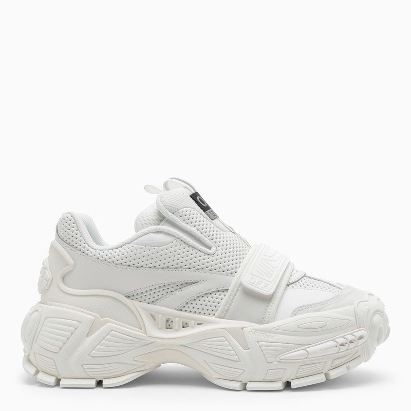 OFF-WHITE Women's Low Top Trainers in White Leather and Textile