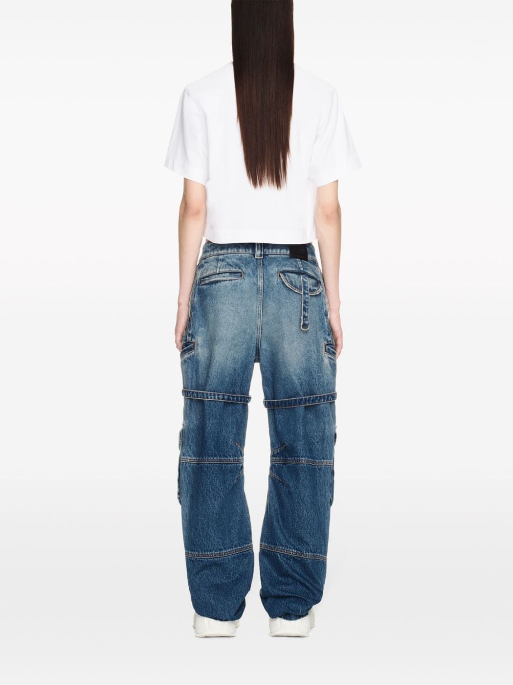 OFF-WHITE Mid-Rise Cargo Denim Jeans - Wide Leg