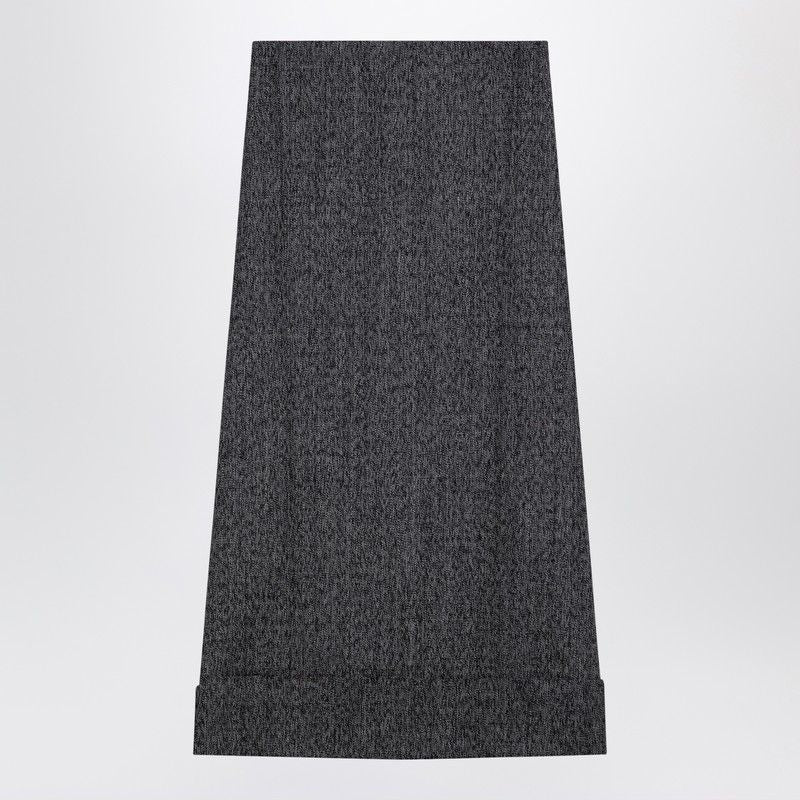 PRADA High Waist Midi Skirt with Back Pleats