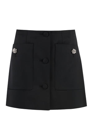 PRADA Embellished Button Satin Skirt