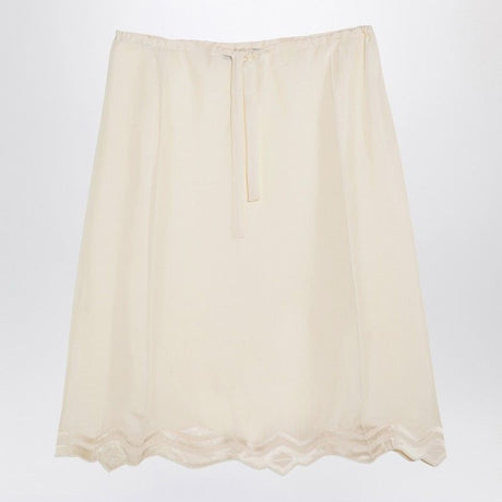 PRADA Elegant Silk Mini Skirt with Drawstring Waist