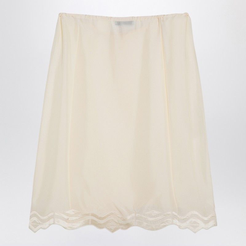 PRADA Elegant Silk Mini Skirt with Drawstring Waist