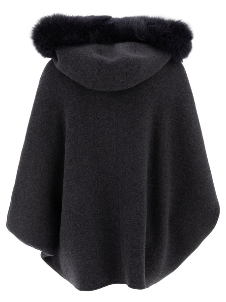 GIOVI Luxurious Wool and Cashmere Poncho for Women