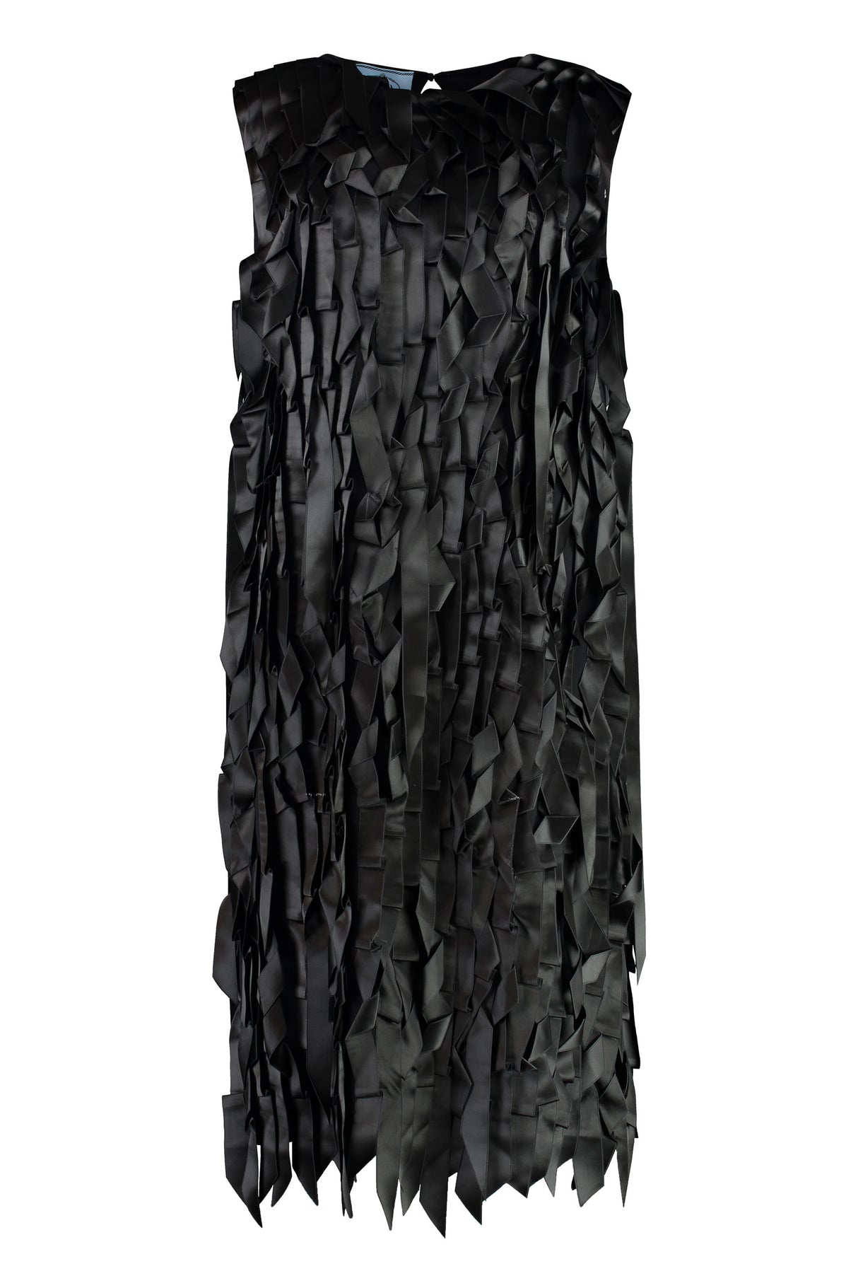 PRADA Elegant Viscose Dress with Keyhole and Bow Fastening