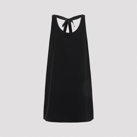 PRADA Elegant Bow-Back Crepe Dress