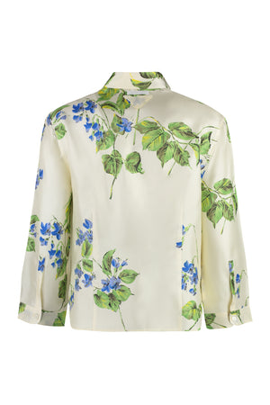 PRADA Floral Printed Silk Blouse