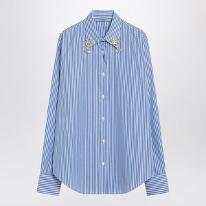 PRADA Poplin Shirt with Rhinestone Detail