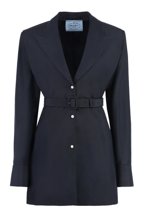 PRADA Wool and Mohair Blazer with Adjustable Belt