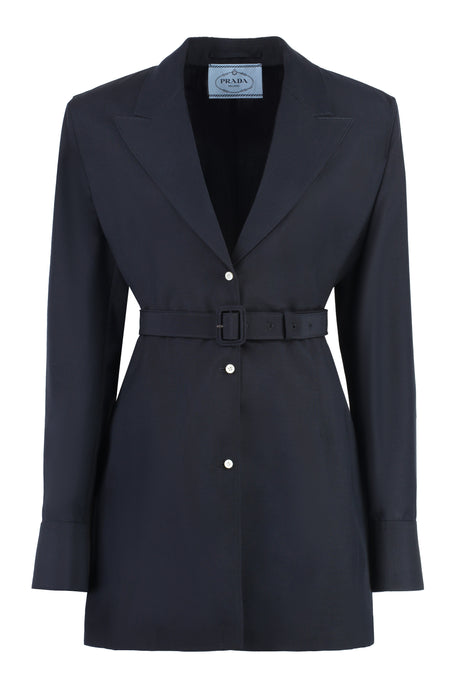 PRADA Wool and Mohair Blazer with Adjustable Belt