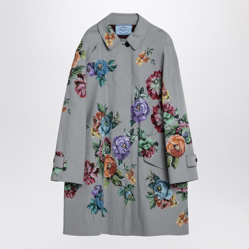 PRADA Single-Breasted Floral Print Jacket for Women