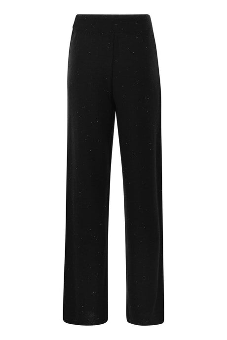 FABIANA FILIPPI Cotton and Linen Trousers with Micro Sequins