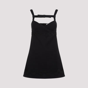 PATOU Elegant Mini Cotton Dress with Statement Bow Detail