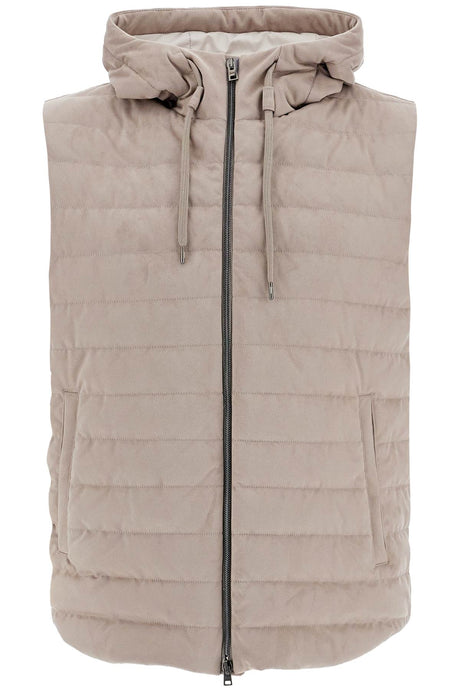 HERNO Sleeveless Down Jacket with Quilted Hood for Men