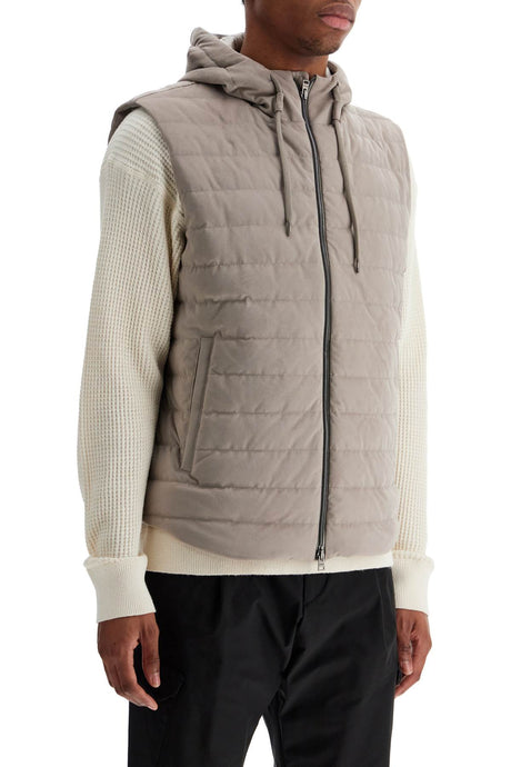 HERNO Sleeveless Down Jacket with Quilted Hood for Men