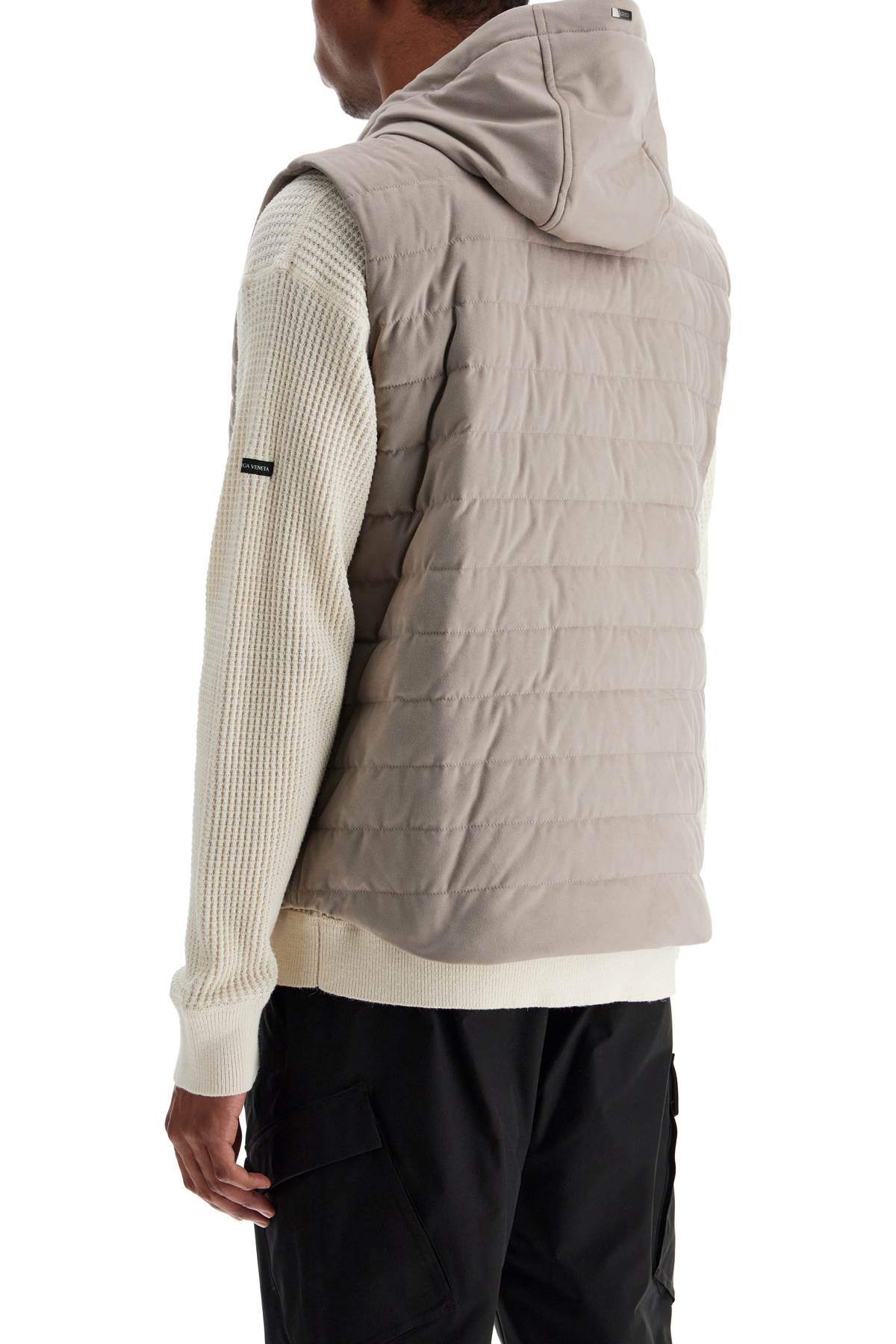 HERNO Sleeveless Down Jacket with Quilted Hood for Men