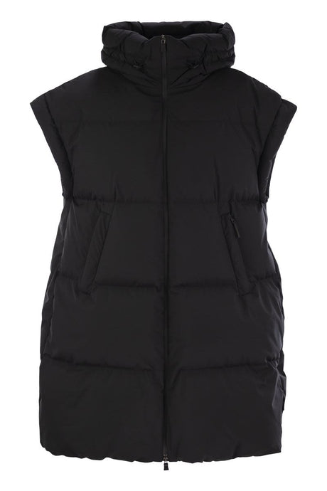 HERNO Layered Urban Vest with High Collar and Hood