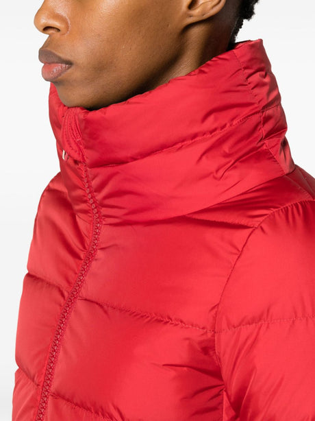 HERNO Red Rose Down Jacket with Detachable Hood, Ribbed Cuffs and Thumb Slots