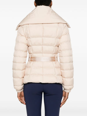 ELISABETTA FRANCHI Quilted Nude Jacket with Golden Zip