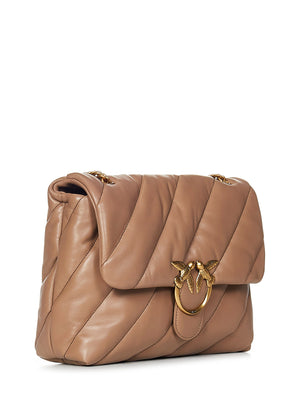 PINKO Large Quilted Shoulder Handbag