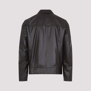 BRIONI Men's Leather Collar Blouson Shirt