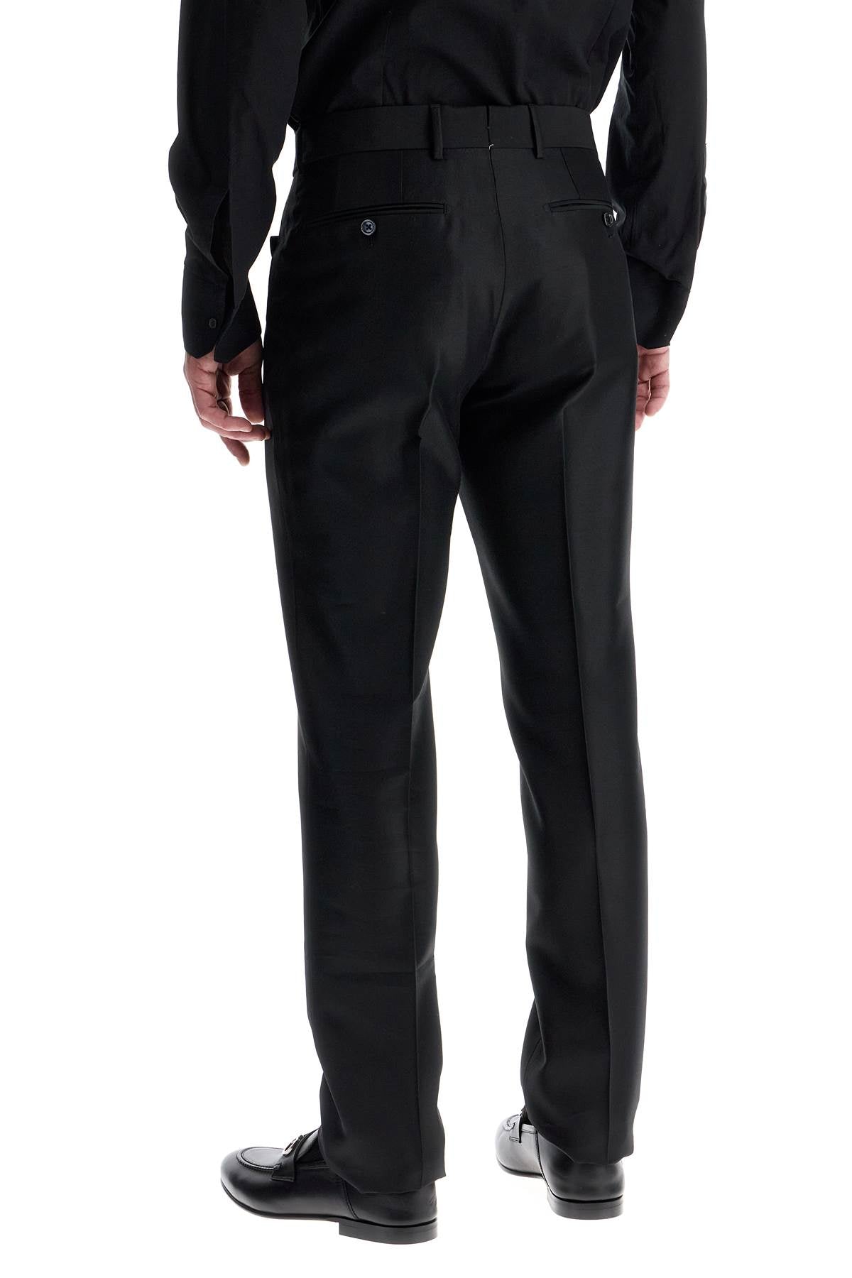 TOM FORD Men's Wool and Silk Regular Fit Trousers