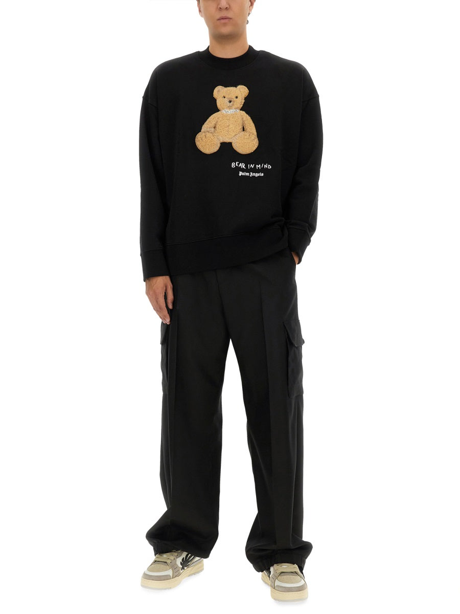 PALM ANGELS Bear Graphic Oversized Sweatshirt - Size L