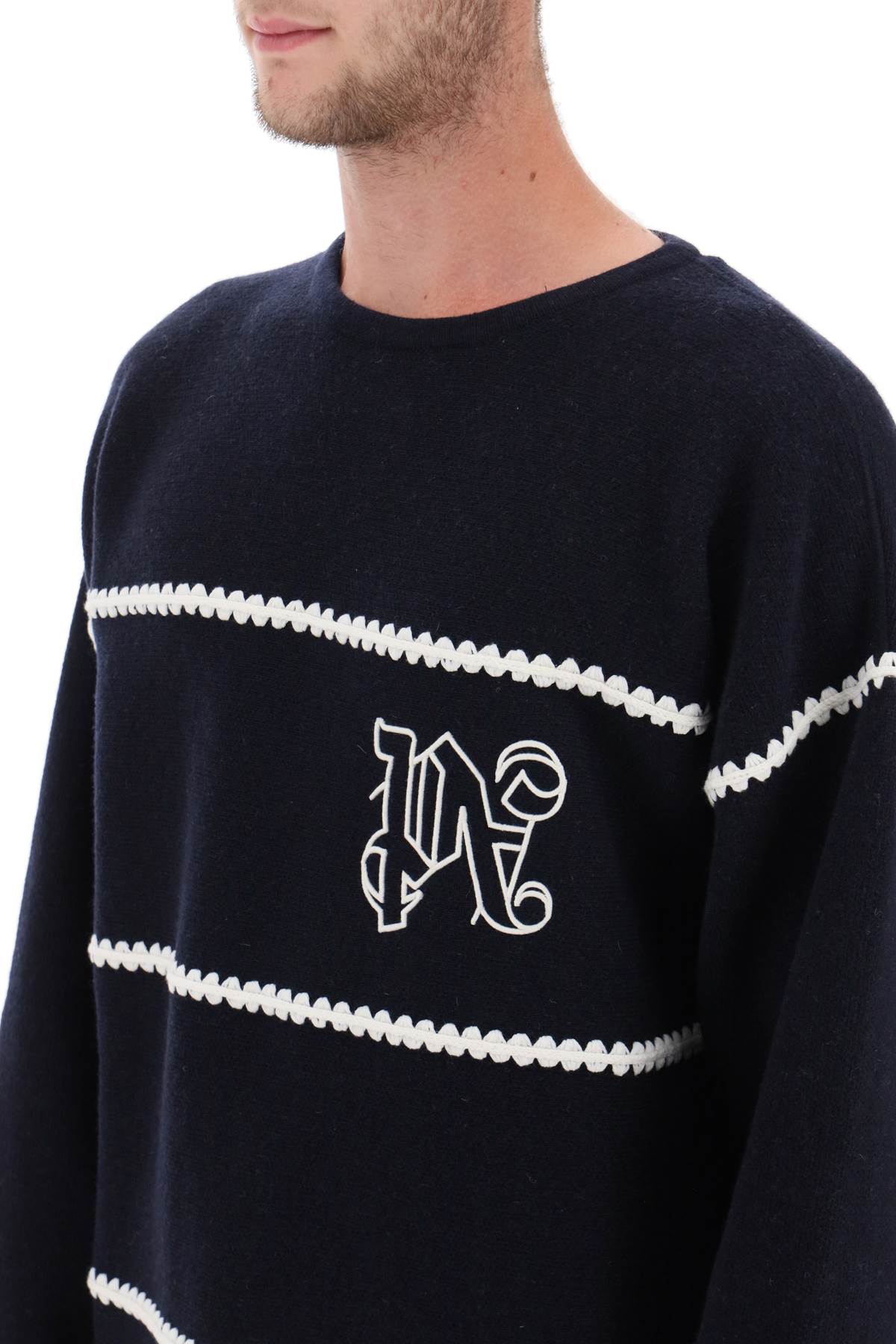 PALM ANGELS Monogram Wool Blend Sweater