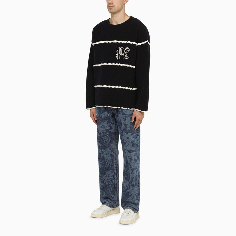 PALM ANGELS Monogram Wool Blend Sweater